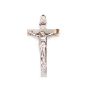 Silver‎ Plated 2" Crucifix Cross Pendant
